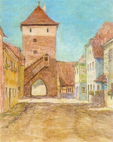 Stadttor In Seslach Oil Painting - Ingwer Paulsen