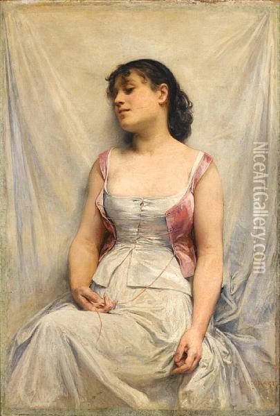 A Portrait Of M
Elle
 Jeannemaillart Oil Painting - Diogene Ulysse N. Maillart