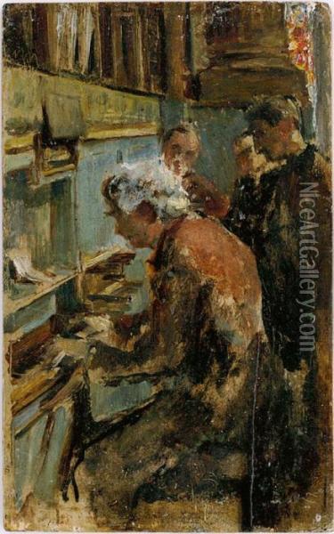 Der Orgelspieler Oil Painting - Adolph von Menzel