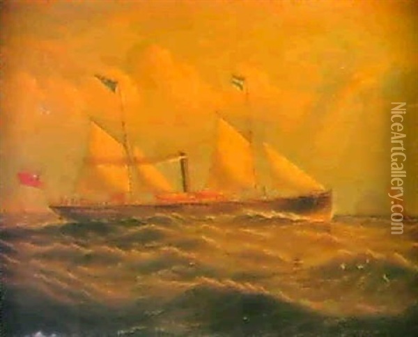 Steamship The Queen Oil Painting - Charles Keith Miller