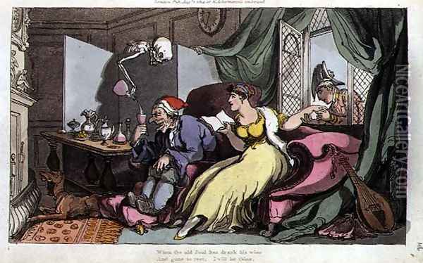 The Honeymoon, illustration from The English Dance of Death, pub. by R. Ackermann Oil Painting - Thomas Rowlandson