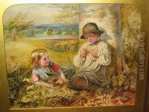 Children Bird-nesting Oil Painting - Emily Farmer