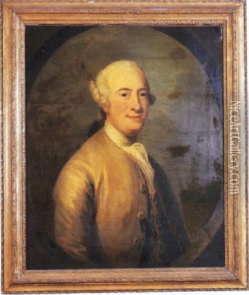 Portrait Of Thomas Lord Drumlanrig In A Cream Jacket And White Cravat Oil Painting - David Martin