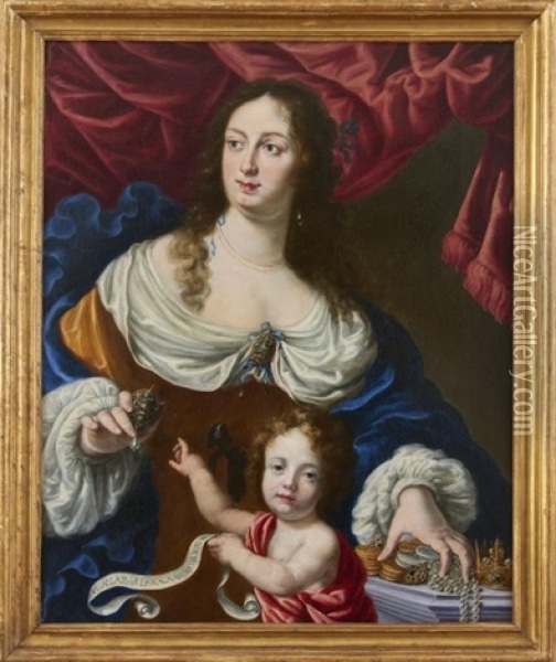 Allegorie De La Richesse Avec Le Portrait De Vittoria Della Rovere Oil Painting - Cesare Dandini