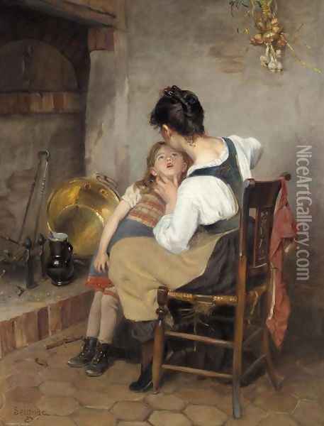 Joie maternelle Oil Painting - Paul Seignac