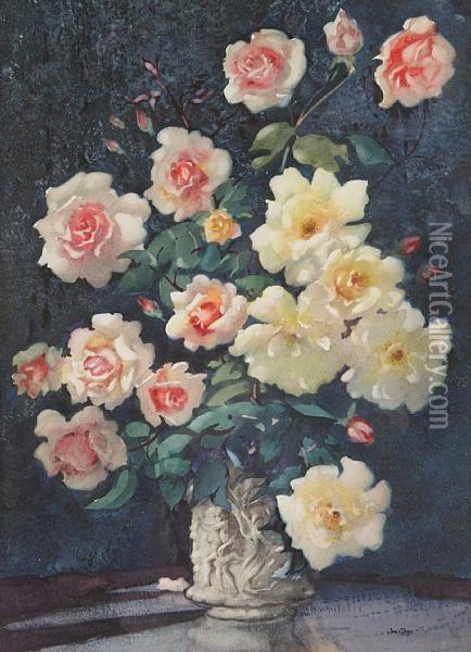Roses Oil Painting - James Gray