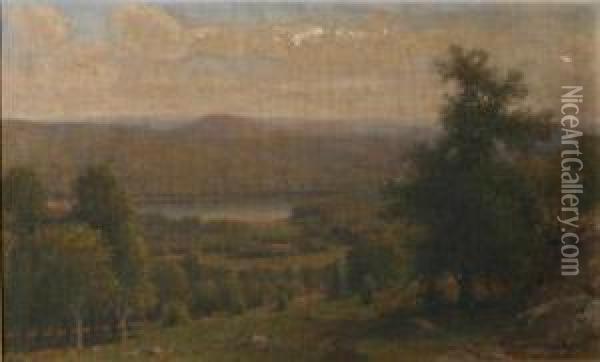 Hudson River Landscape Oil Painting - Henry Augustus Ferguson
