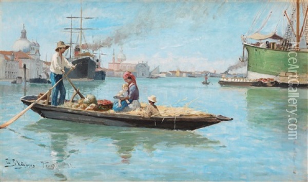 Venetian View Over Canal Grande Oil Painting - Carl Skanberg