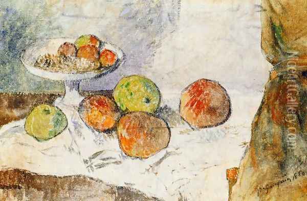 Still Life With Fruit Plate Oil Painting - Paul Gauguin