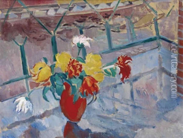 Chrysanthemes Oil Painting - Rik Wouters