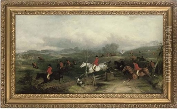 The Melton Mowbray Hunt Oil Painting - John E. Ferneley