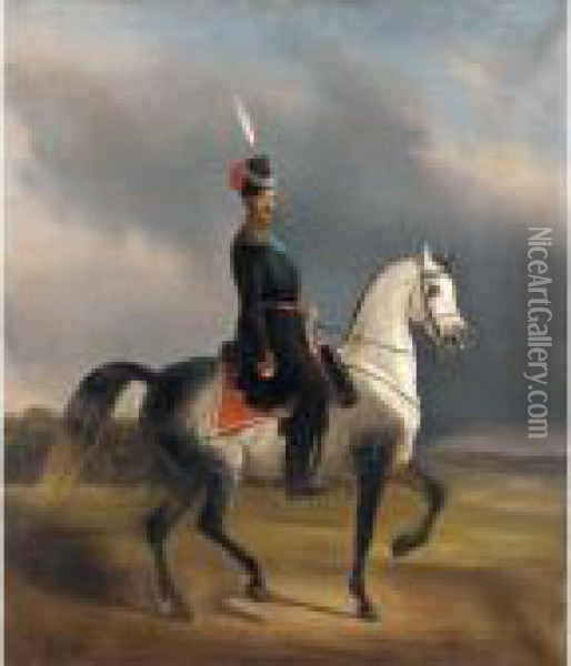 Equestrian Portrait Of Alexander Ii Oil Painting - Nikolai Egorovich Sverchkov