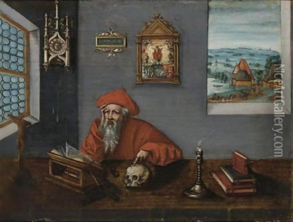St. Jerome In His Study Oil Painting - Durer or Duerer, Albrecht
