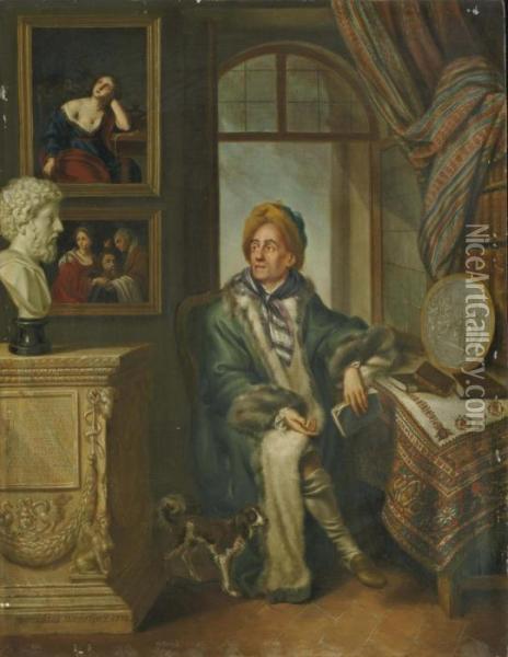 Portrait D'un Collectionneur Oil Painting - Wehrlin Wenceslaus