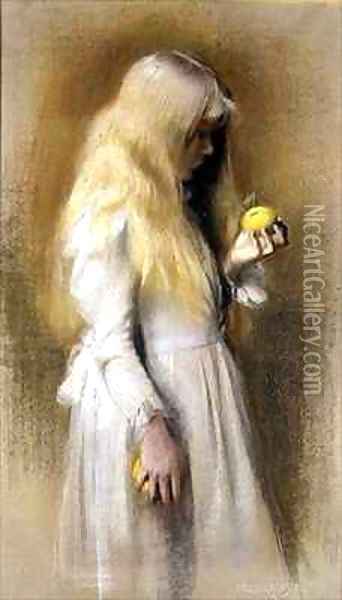 Golden Hair Oil Painting - Nelly Erichsen