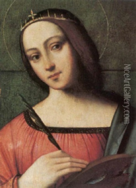 Santa Caterina D'alessandria Oil Painting - Giovan Battista Benvenuti