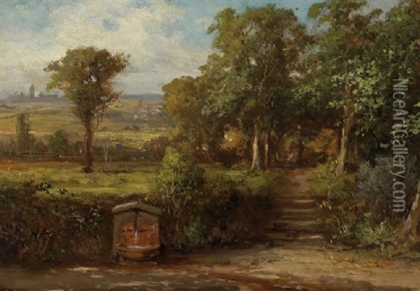 Looking To Knox Church, Melbourne Oil Painting - Abraham Louis Buvelot