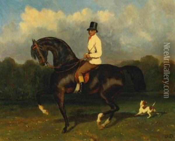 Cavalier Caracolant Oil Painting - Alfred De Dreux