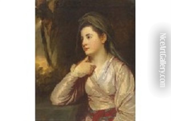 Lady Oil Painting - George Romney