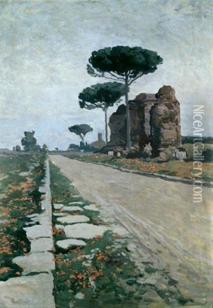Via Appia, Ok. 1902 R. Oil Painting - Iwan Trusz