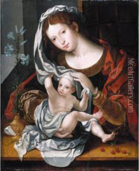 Virgin And Child Oil Painting - Jan Mabuse