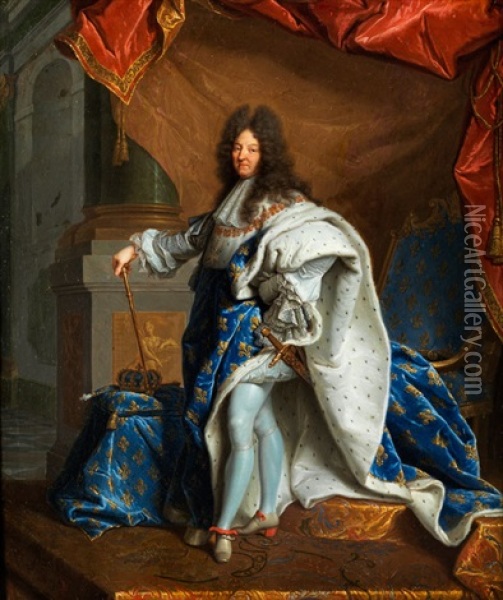Paradebildnis Des Konigs Von Frankreich Louis Xiv Oil Painting - Hyacinthe Rigaud