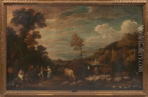 Divertissement Villageois Oil Painting - David Teniers III
