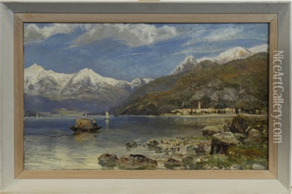 Lago Maggiore Oil Painting - James Docharty