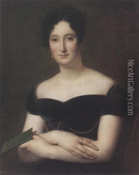 Portrait Der Konigin Hortense Oil Painting - Claude Marie Dubufe