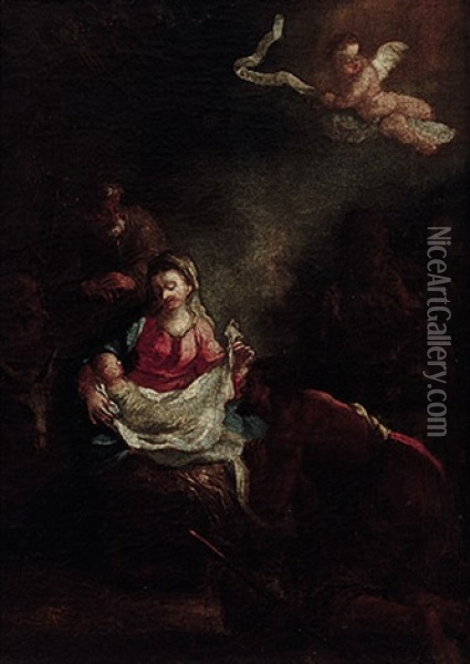 Christi Geburt Mit Anbetung Der Hirten Oil Painting - Johann Baptist Enderle