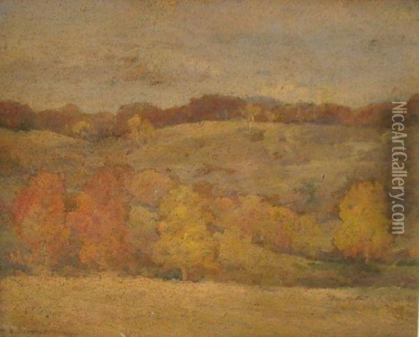 Hillside In Fall Oil Painting - William Powell Derrick