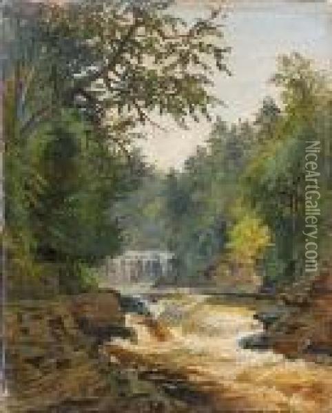Waterfalls Oil Painting - Jasper Francis Cropsey