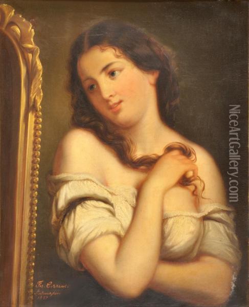 Portrait De Jeune Femme Oil Painting - Jozef Cornelius Correns