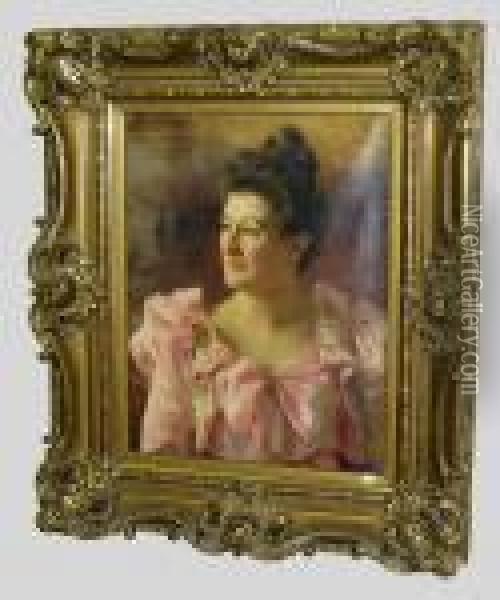 Portrait De Dame Oil Painting - Francois Joseph Halkett