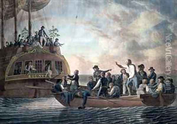 The mutineers turning Lieut Bligh and part of the officers and crew adrift from his Majestys ship the Bounty Oil Painting - Robert Dodd