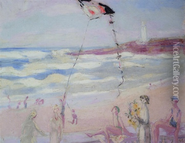 Le Cerf-volant, Biarritz Oil Painting - Jacqueline Marval