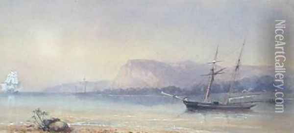 Ships at Anchor Oil Painting - Walter William May