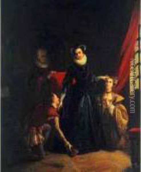 Marie Stuart Au Chateau De Lochleven. Oil Painting - Louis, Luigi Rubio