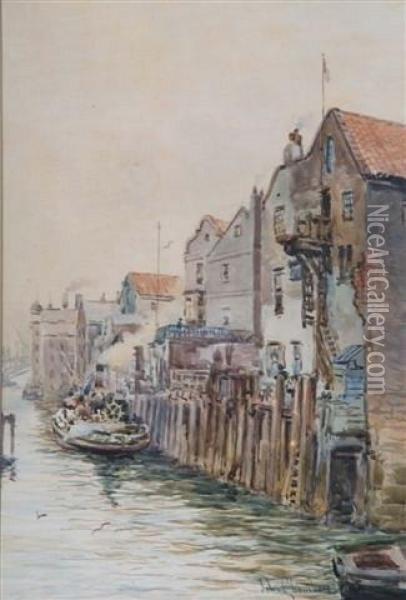 Probably North Shields Oil Painting - John Chambers