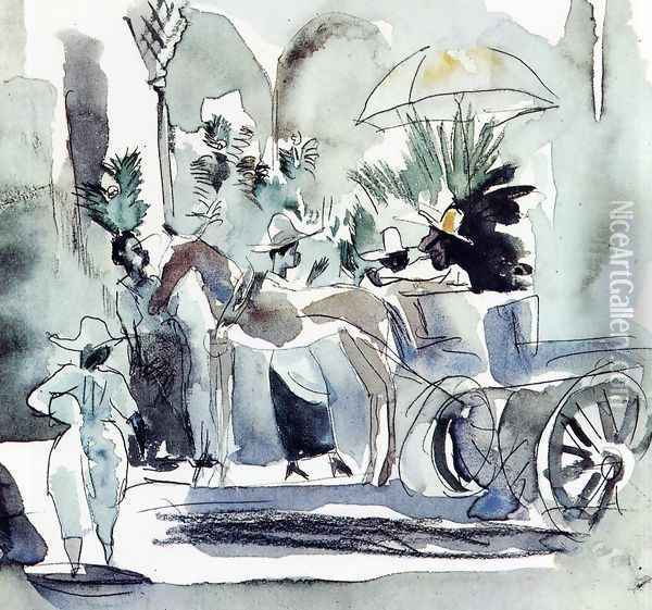 Horse and Carriage Oil Painting - Jules Pascin