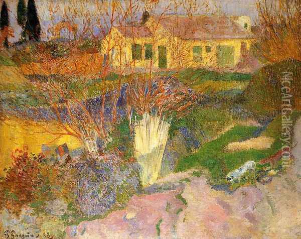 Mas Near Arles Oil Painting - Paul Gauguin
