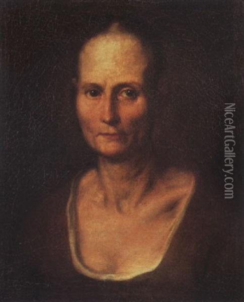 Portrait Of A Woman, Wearing A Low-cut Brown Dress Oil Painting - Giacomo Ceruti