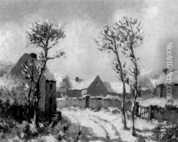 Franzosisches Dorf Im Winter Oil Painting - Jean-Charles Millet