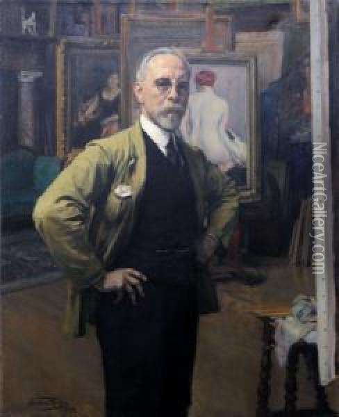 Autoportrait Oil Painting - Herman Richir