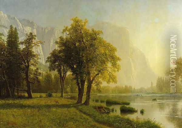 El Capitan, Yosemite Valley Oil Painting - Albert Bierstadt