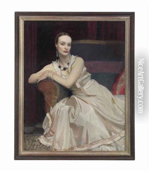 Cynthia Oil Painting - George Spencer Watson
