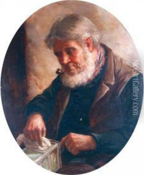 Fisherman Oil Painting - David W. Haddon