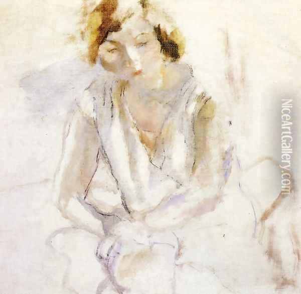 Seated Young Woman I Oil Painting - Jules Pascin