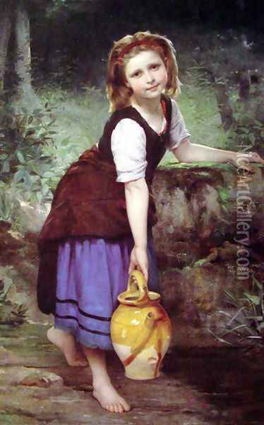 At the Spring (or The Pitcher Girl) Oil Painting - Charles Victor Thirion