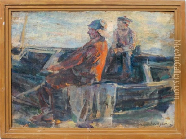 Deux Marins Dans Une Barque Oil Painting - Raphael Lewisohn